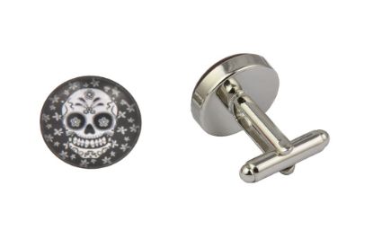 Picture of Flowers and Skull Cufflinks