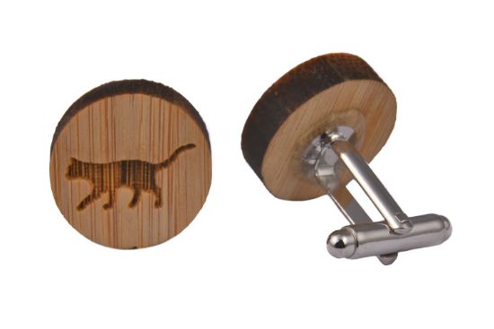 Picture of Wooden Cat Cufflinks