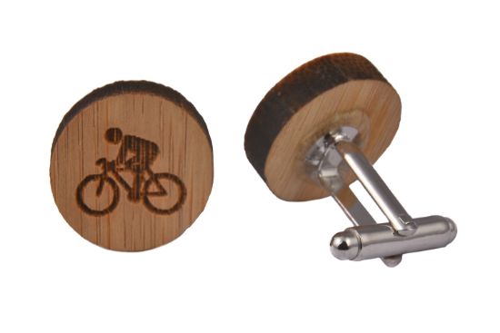 Picture of Wooden Cyclist Cufflinks