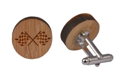 Picture of Wooden Chequered Flag Cufflinks