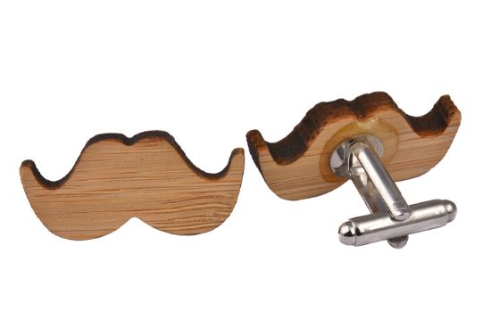 Picture of Wooden Moustache Cufflinks